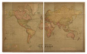 BARTHOLOMEW, JOHN, & CO.; for THE EDINBURGH GEOGRAPHICAL INSTITUTE. Bartholomews Chart of the World on Mercators Projection.